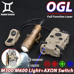 WADSN táctico OGL rojo verde azul IR láser Airsoft M300A M600C Surefir linterna caza luz estroboscópica AXON interruptor de doble función