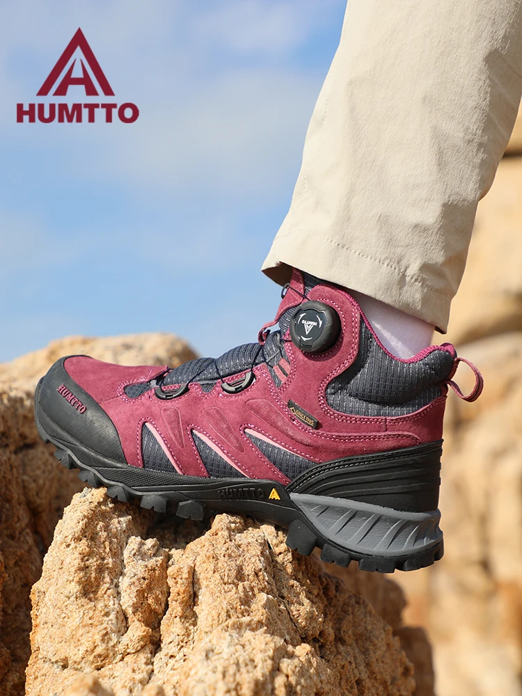 HUMTTO-zapatos de senderismo con hebilla rotativa para hombre y mujer, botas ligeras para exteriores, zapatos de escalada de montaña, zapatillas todoterreno impermeables - imagen 3