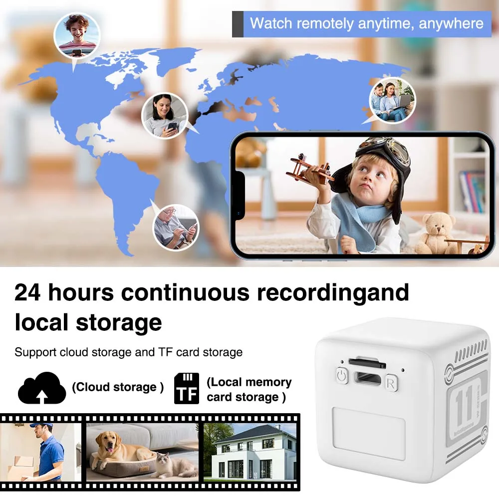 Cámara de seguridad WiFi visión nocturna con micrófono y alarma - imagen 5