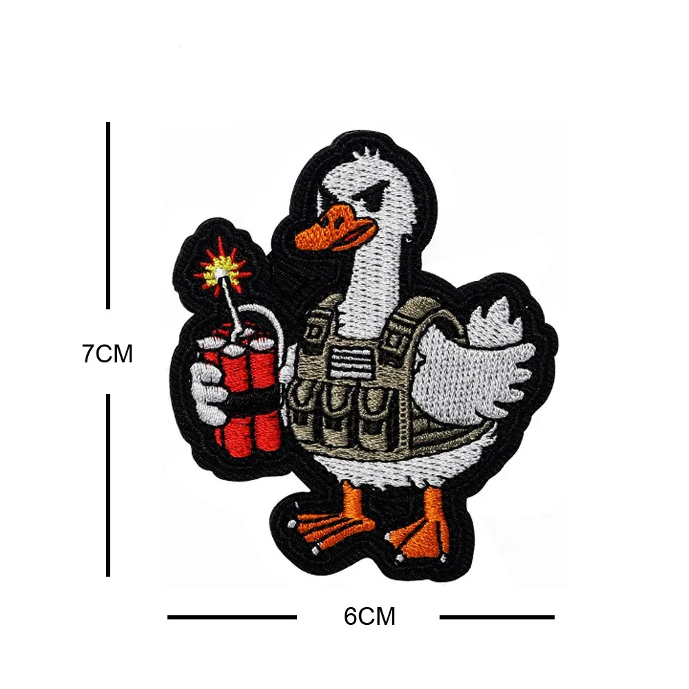 Parche táctico de animales, parches de gancho y bucle bordados de gallo y pato, insignia de moral del ejército militar, brazalete, ropa, pegatinas para mochila - imagen 3