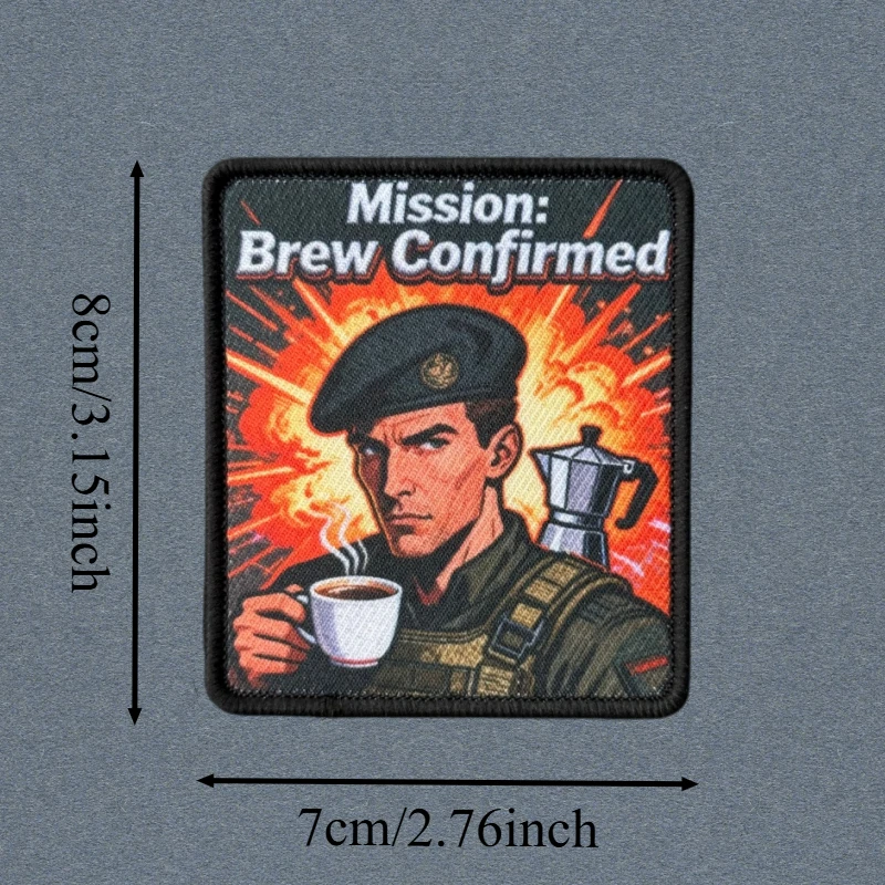 Parche táctico Mission Brew insignia moral con velcro gancho y bucle - imagen 3
