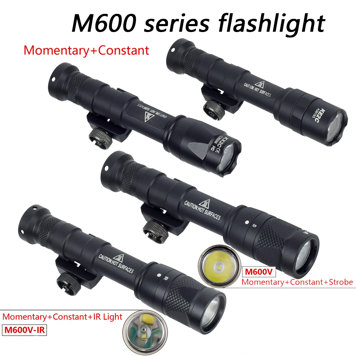 Táctico Surefire SF M600 M600B M600V IR armas luz LED Rifle explorador linterna blanca HK416 AR15 M4 antorcha caza 20mm Rail - imagen 2