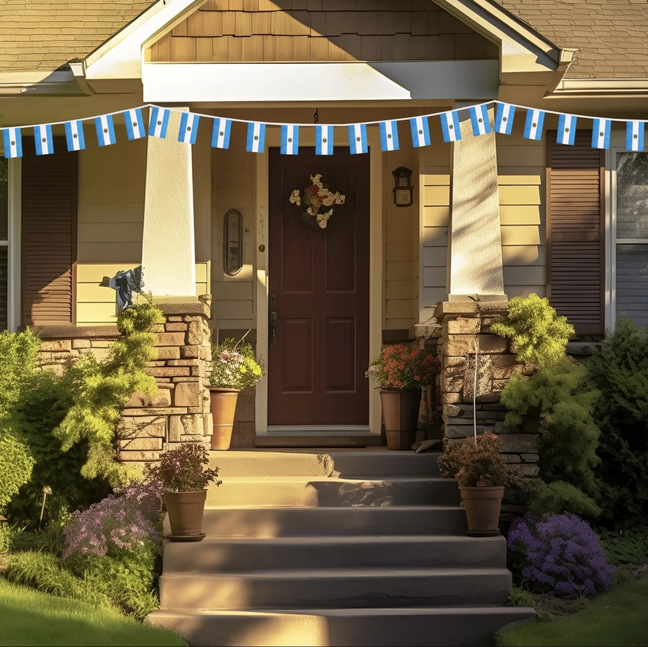 Banderas de Argentina 20 piezas 14x21cm banderas de banderines de Argentina banderines de cadena de Argentina fiesta de Festival - imagen 5