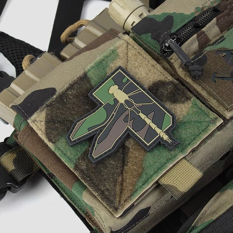 Pegatinas tácticas de camuflaje de PVC para mochila, insignia de moral de Dragonfly steateic, Camuflaje MC, emblema de gancho y bucle, todo terreno - imagen 3