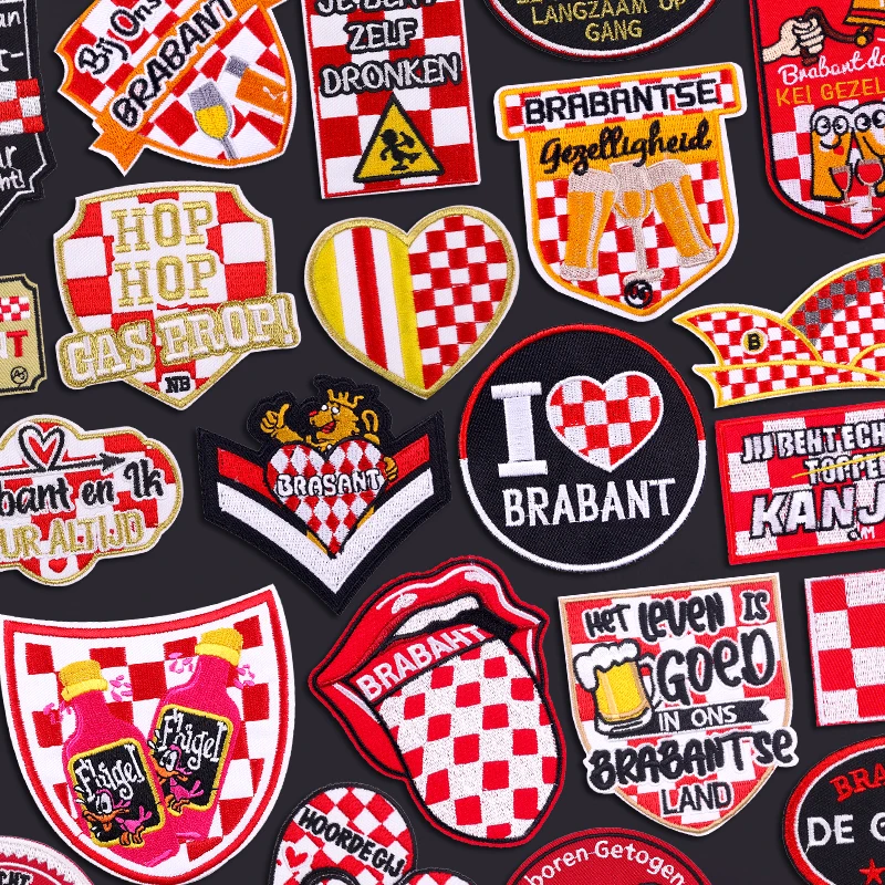 Parches bordados con emblema de Brabant, parche para planchar para ropa, Carnaval, parches de Países Bajos, parche decorativo para ropa