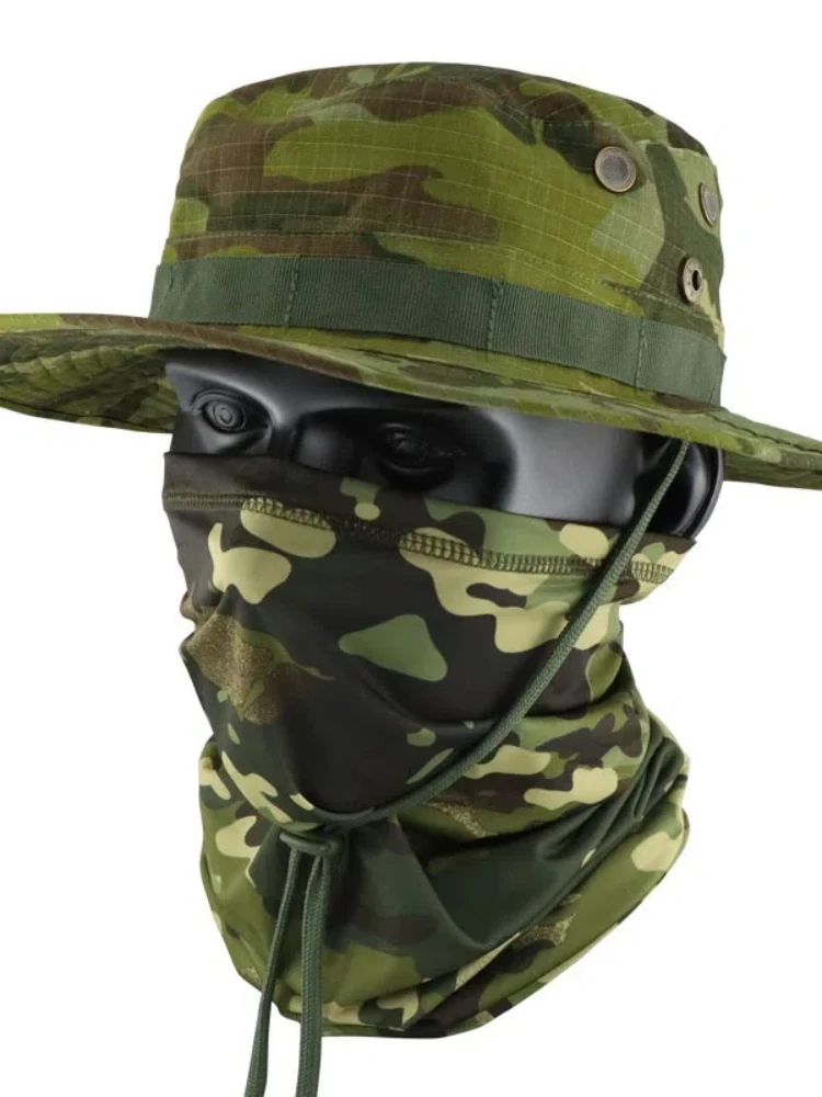 Sombrero de pescador transpirable, máscara de camuflaje multifuncional, diadema, pesca, paseo al aire libre, Verano - imagen 5