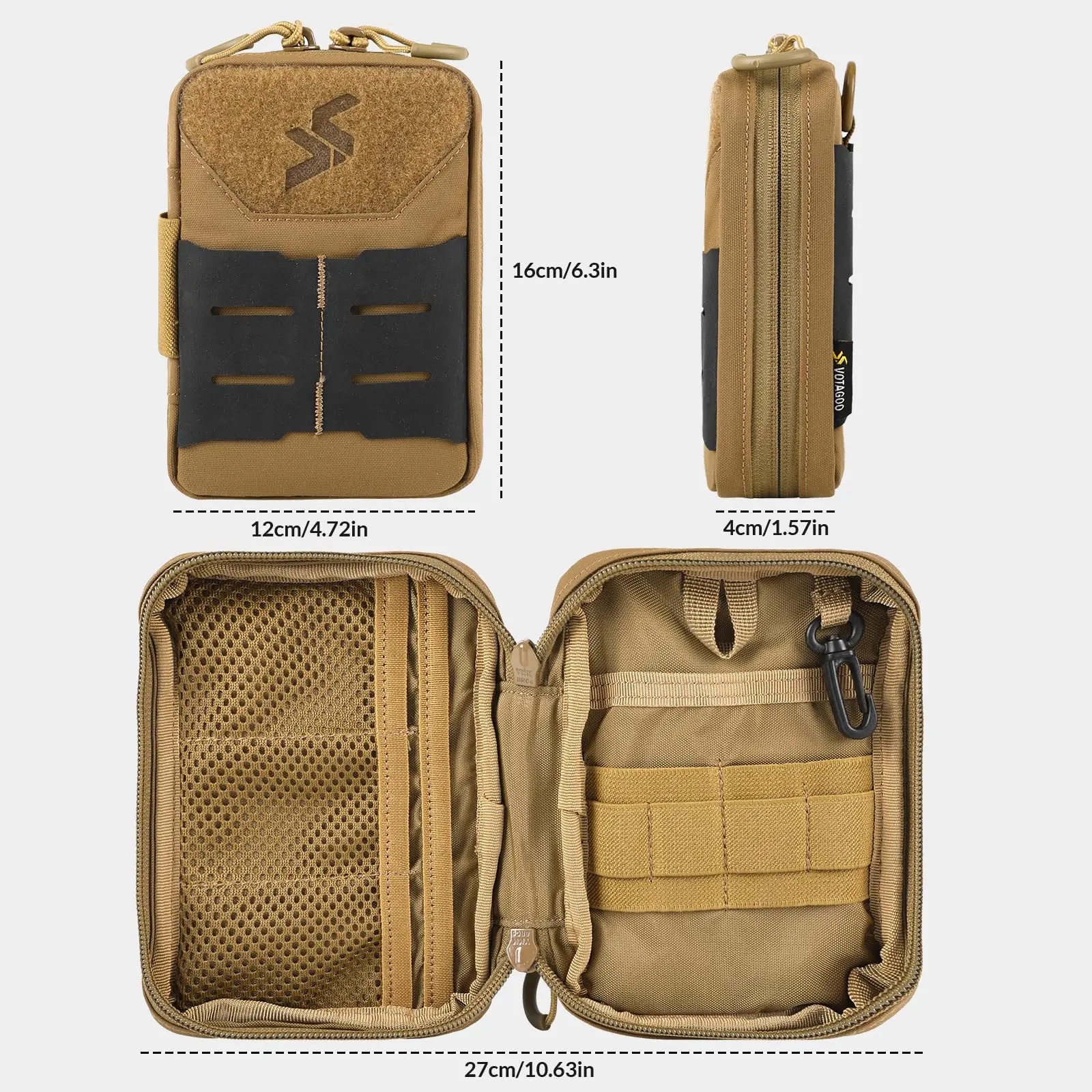 AQzxdc Bolsa táctica GEAR EDC Organizador de bolsillo para herramientas Bolsa de herramientas Molle para hombres, organizador compacto de nailon para herramientas multiherramientas - imagen 5