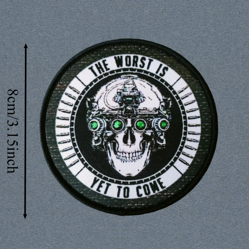 Dispositivo de visión nocturna, parche con estampado de calavera, chaleco táctico, insignia de moral con gancho y bucle, pegatinas para mochila, parches para brazalete para ropa - imagen 3