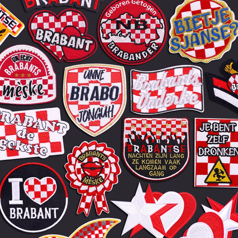 Parches bordados con emblema Brabant de Países Bajos, nuevo diseño, para ropa, Carnaval de Países Bajos, parches para planchar para ropa DIY, 2026