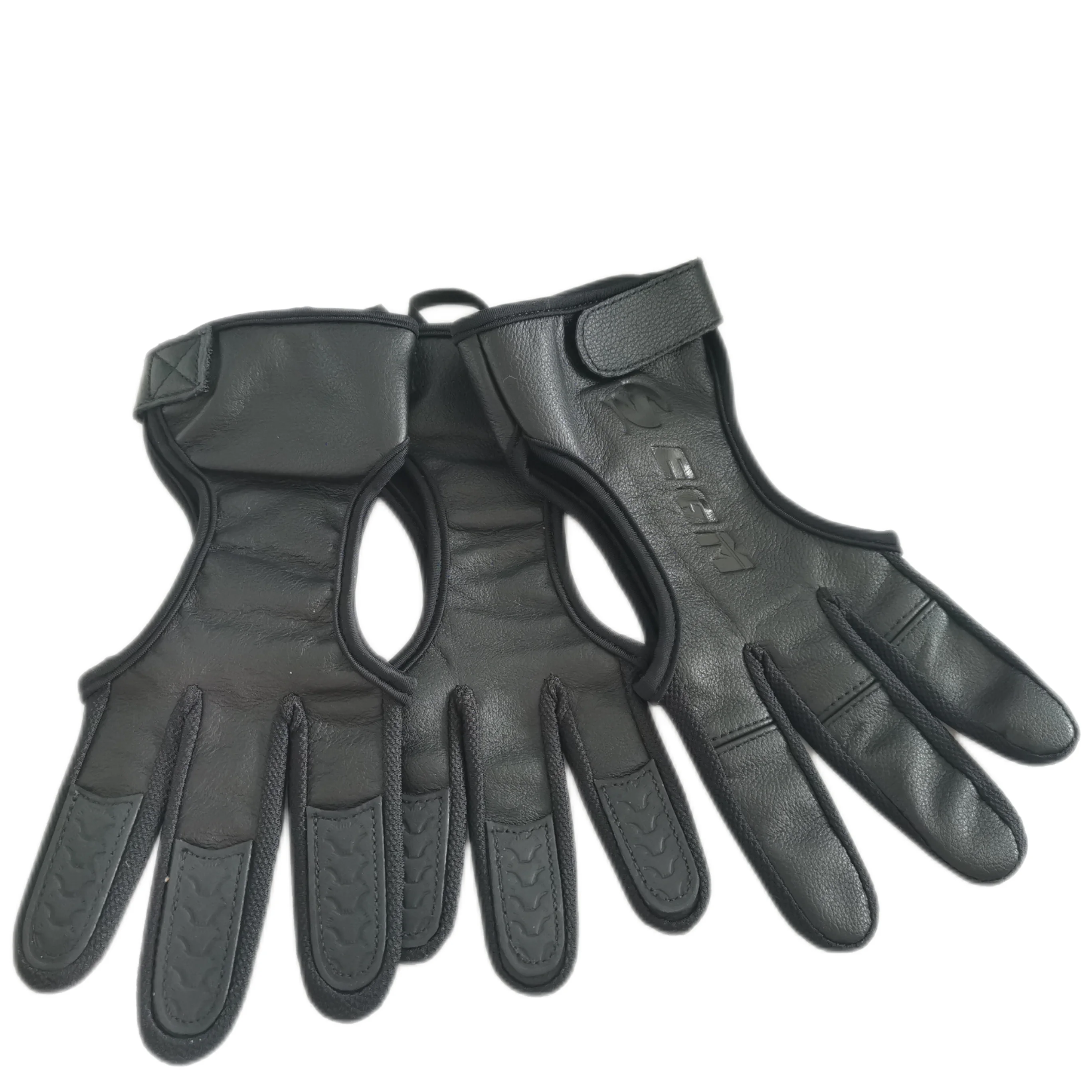 Guantes elásticos de cuero para tiro con arco, Protector de mano de 3 dedos, Protector de seguridad para caza, arco recurvo compuesto para tiro con ballesta - imagen 4