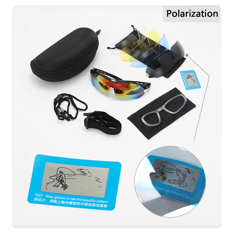 Gafas de sol para acampar al aire libre, deportes de pesca, 5 lentes, UV400 para hombres y mujeres, gafas de sol para montar en montaña, gafas para montar en bicicleta - imagen 4