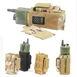 Funda táctica MOLLE 152 para interfono, bolsa con cinturón con bolsa para revistas, accesorio de sistema Molle ajustable de nailon, bolsa de Radio para interfono