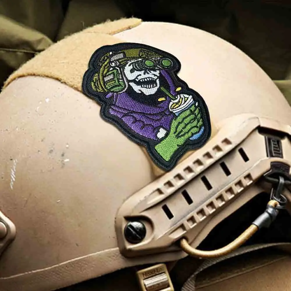 Parche táctico del grupo de observaciones hacia adelante, parches bordados con gancho y bucle de calavera, insignia de moral del ejército militar, pegatinas para mochila - imagen 5