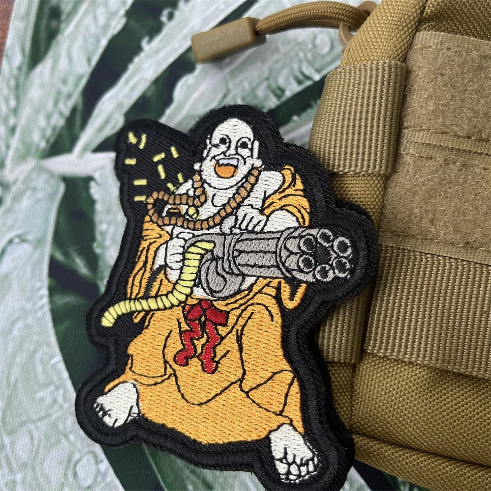 La Paz nunca fue una opción/insignia de moral de buddá, EE. UU., parches tácticos para mochila, pegatinas bordadas de gancho y bucle - imagen 3