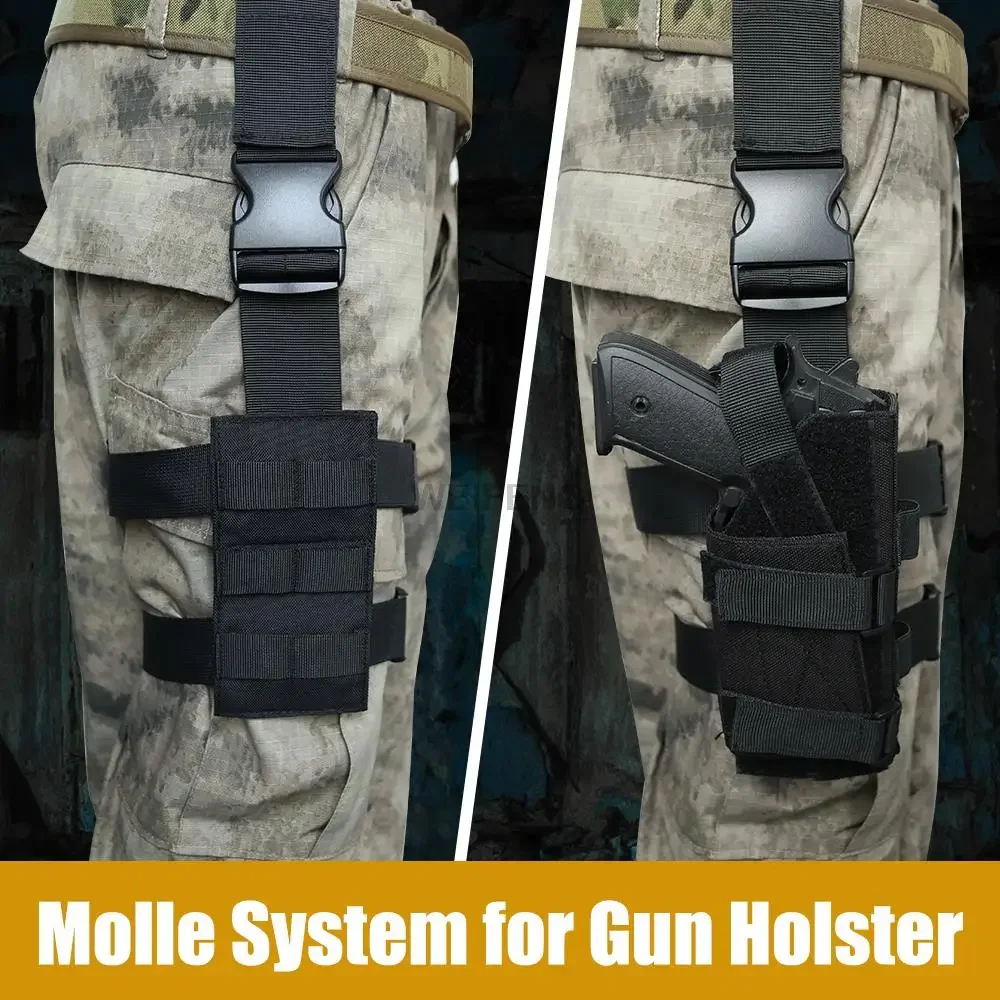 Funda táctica pistola muslera MOLLE para pierna, caza y outdoor - imagen 5