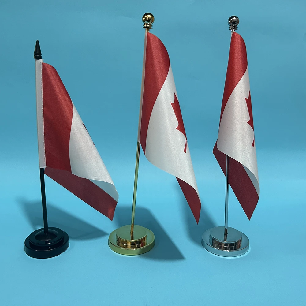 BANDERA DE SKY Bandera de escritorio de oficina Bandera de Canadá 14x21 cm Bandera nacional canadiense Adornos de escritorio Banderas