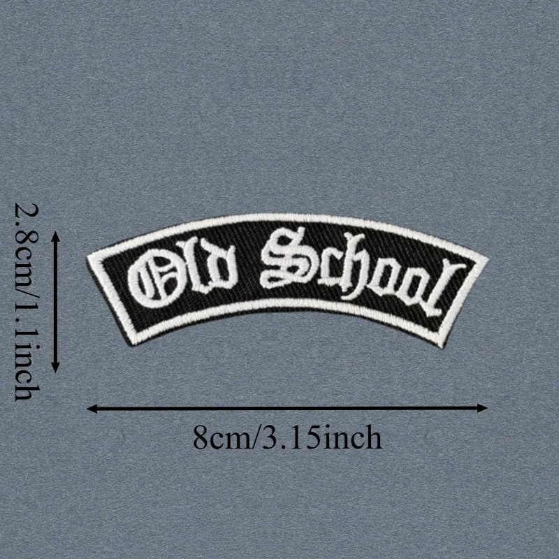 Parche bordado "Old School", chaleco táctico, gancho y bucle, sombrero, insignia de moral, mochila, pegatinas decorativas, parches para brazalete para ropa - imagen 3