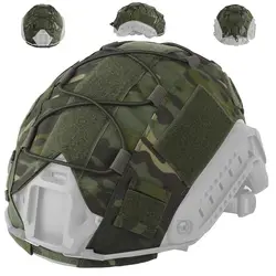 Cubierta táctica para casco rápido Airsoft, cubierta ligera y duradera para casco de camuflaje con cordón de ajuste para caza y Paintball