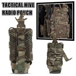 Bolsa táctica para radio MOLLE compatible con PRC-163 MPU5 PRC-152 PRC-148 XTS5000 y radios similares con salidas hexagonales que permiten ajustables