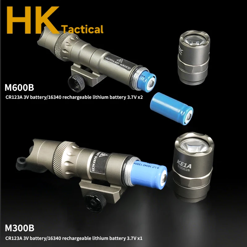 Equipo táctico M600B M300B M600 luz de explorador Rifle Weapo linterna LED foco de caza interruptor de doble función para riel de 20MM - imagen 4