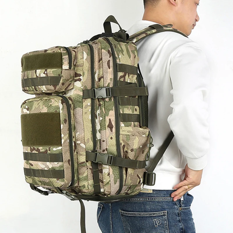 Mochila táctica de escalada con bolsillo para zapatos, senderismo al aire libre, pesca, Camping, caza, mochila de equipaje deportivo de gran capacidad - imagen 5