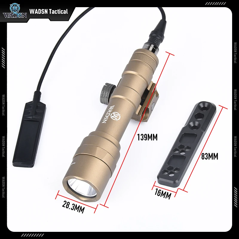 Nueva actualización de la tienda táctica WADSN M600U juego de linterna de caza 600 lúmenes M600u lámpara de exploración de arma con montaje de Metal Mlok Keymod - imagen 5