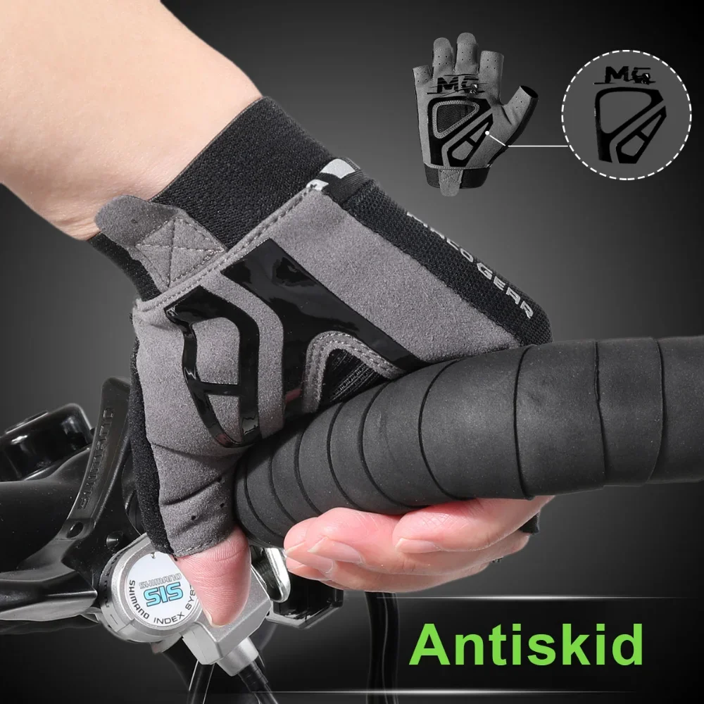 Guantes de ciclismo de medio dedo para hombre y mujer, bicicleta de montaña, transpirables, antideslizantes, para correr, deportes, gimnasio, Fitness, equipo de equitación - imagen 3