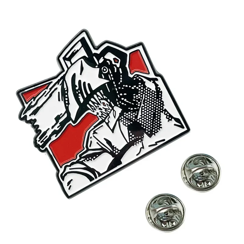 Insignia de moral de Metal de motosierra para hombre, broche de esmalte de potencia de Anime japonés, alfileres de solapa de dibujos animados para niña, accesorios de joyería de Anime, regalo - imagen 5