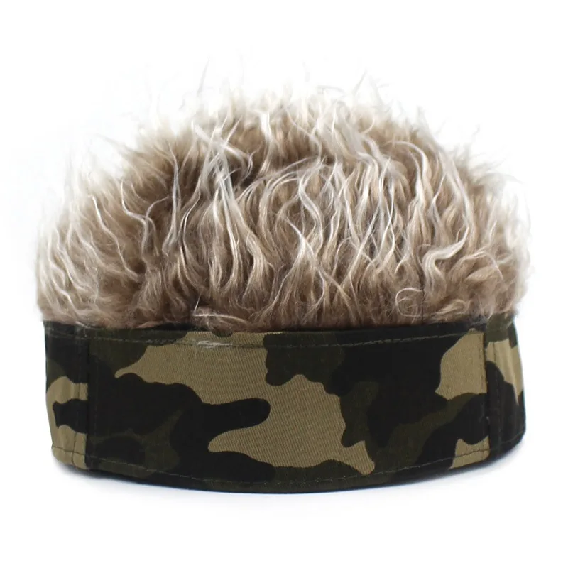 Sombrero de peluca ajustable para hombre, gorra deportiva informal, cubierta de pelo corto, visera novedosa, estilo Retro callejero, visera divertida - imagen 5