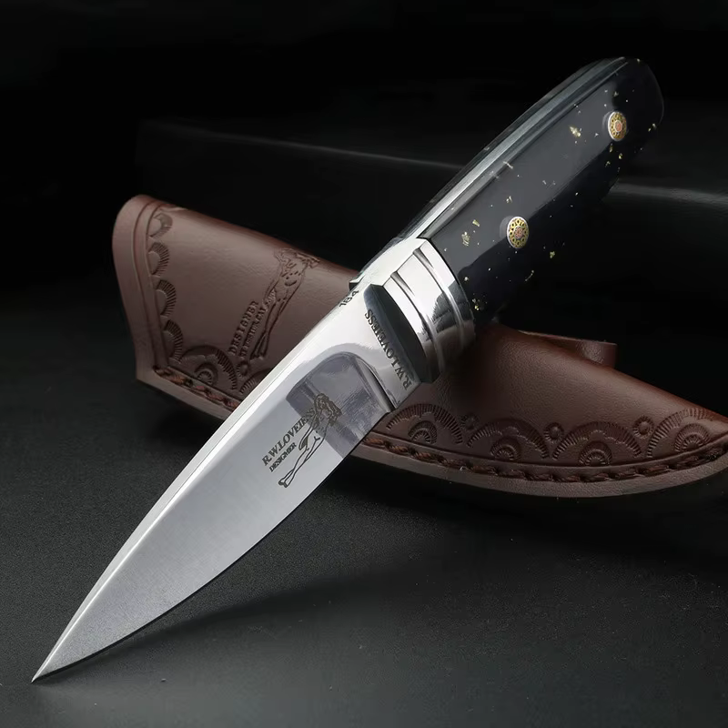 Cuchillo de supervivencia hoja recta acero alta dureza acabado espejo - imagen 2
