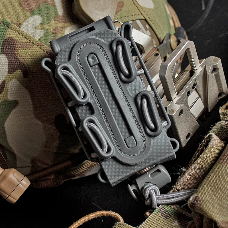 Mini Clip de cinturón táctico de estilo escorpión para caza y carcasa blanda Molle, bolsa para revistas de 9MM, cordón de choque, accesorios Airsoft de polímero de nailon - imagen 4