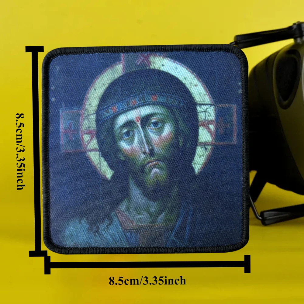 Parche de insignia de moral de Jesús, parches tácticos con gancho y bucle impreso, brazalete de Chevron del ejército militar, pegatinas para mochila - imagen 3