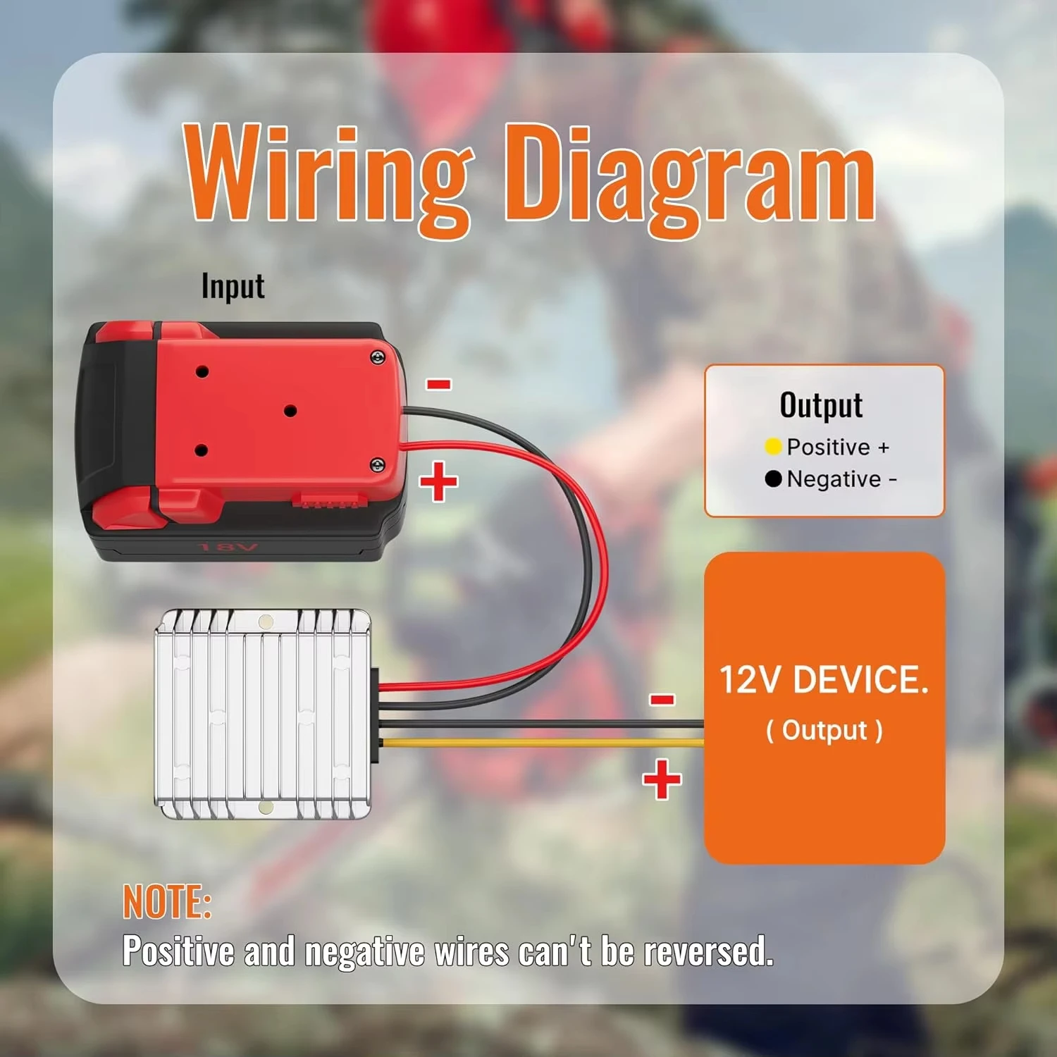 Para Milwaukee M18 adaptador de batería de rueda eléctrica DC 12V 20A 240W inversor convertidor Buck automático, convertidor reductor de 18V a 12V - imagen 4