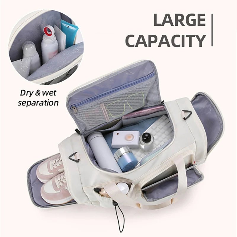 Mochila para gimnasio y Yoga, bolsa de viaje para mujeres y hombres, entrenamiento físico, playa, piscina, zapatos húmedos secos, bolsillo, deportes al aire libre, natación, mochila - imagen 5