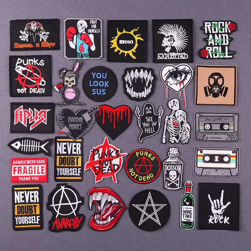 Parche táctico de corazón de sangre, parche bordado de fantasma para ropa, parches termoadhesivos para planchar con Radio para ropa - imagen 2