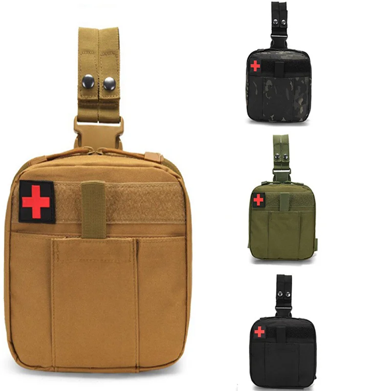 Bolsas tácticas de emergencia para pierna para hombre, riñonera médica Edc Molle para deportes al aire libre, ciclismo, Camping, caza, senderismo, Militar - imagen 5