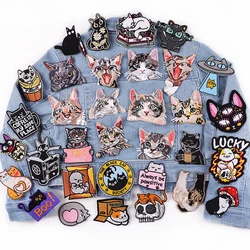 Parche bordado gato de bolsillo dibujos animados para planchar