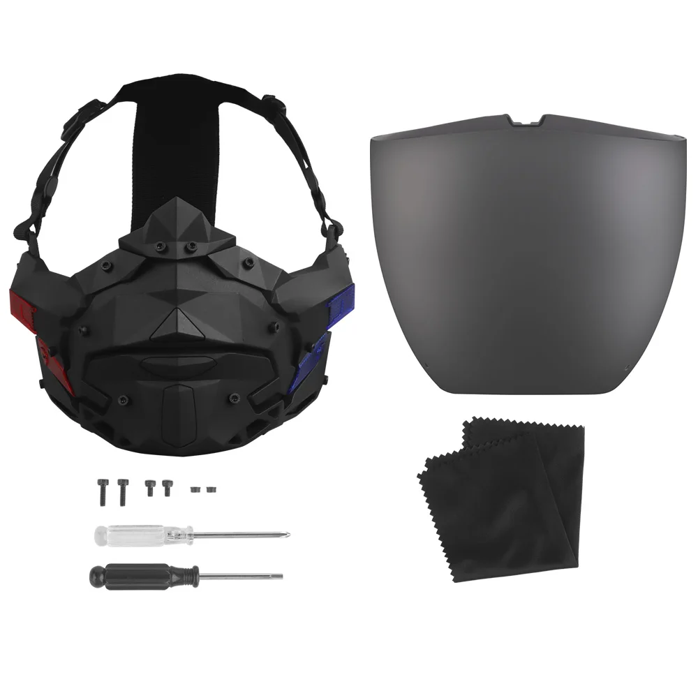 Máscara de protección al aire libre antiniebla transpirable Punk Cyber Night máscara ajustable máscara protectora de cara completa Cosplay de caza al aire libre