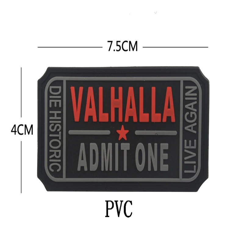 Parches bordados de gancho y bucle valhalla, capítulo moral, mitología del caballito, ropa para exteriores, mochila, parche diy, insignia de PVC - imagen 3