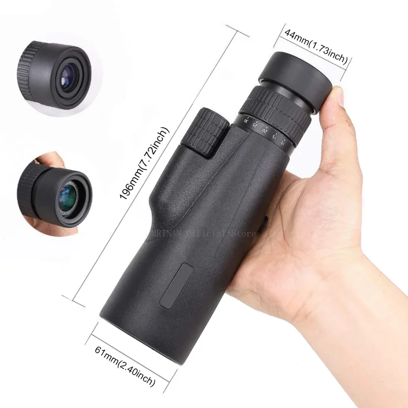 Telescopio Monocular con Zoom HD de 10-30x50, potente telescopio para acampar con trípode, Clip para teléfono para ver binoculares de caza de aves - imagen 3