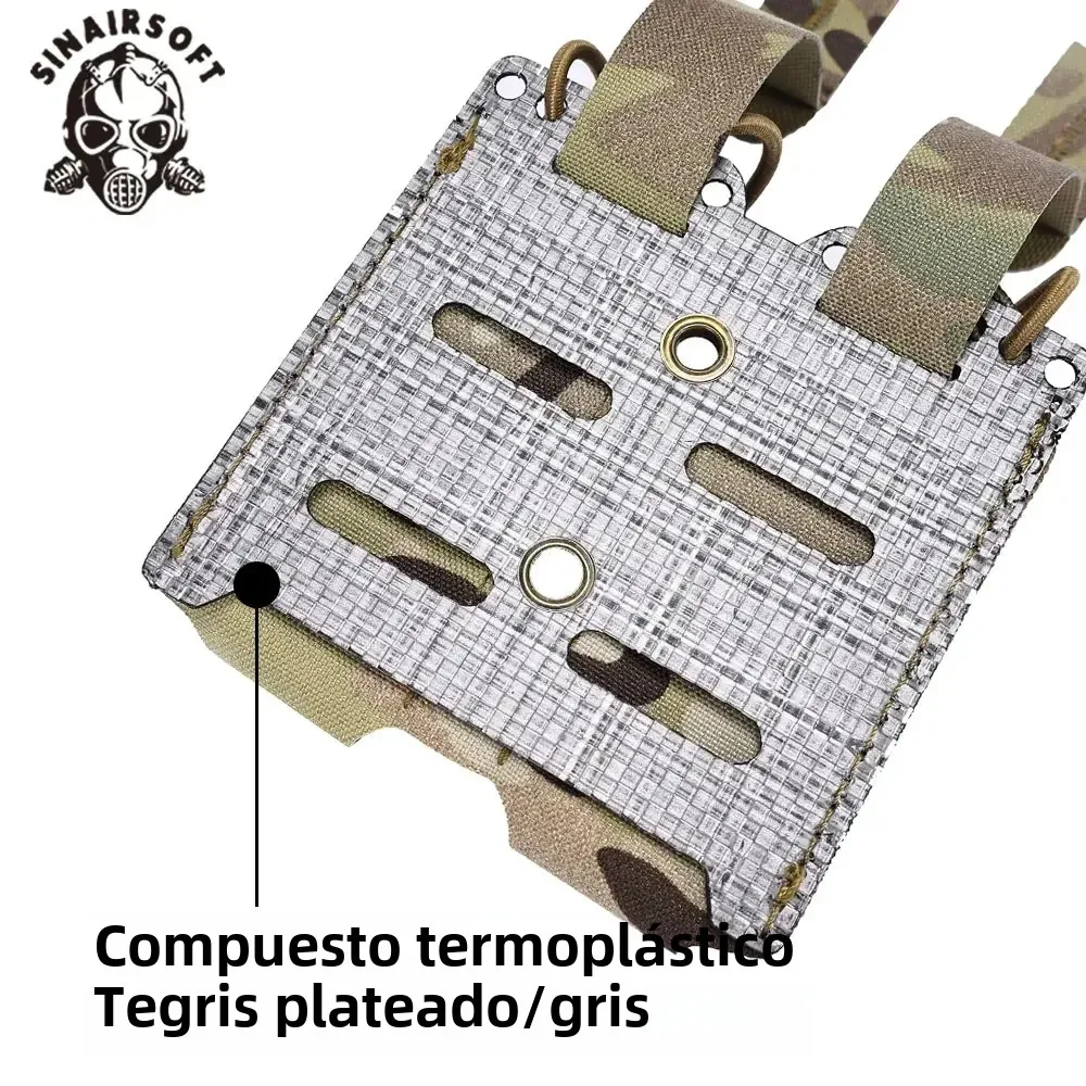 Bolsa Molle para revista táctica 2,0, asalto de caza al aire libre, pistola de 9mm, soporte doble Mag, equipo de tiro Airsoft portátil - imagen 4