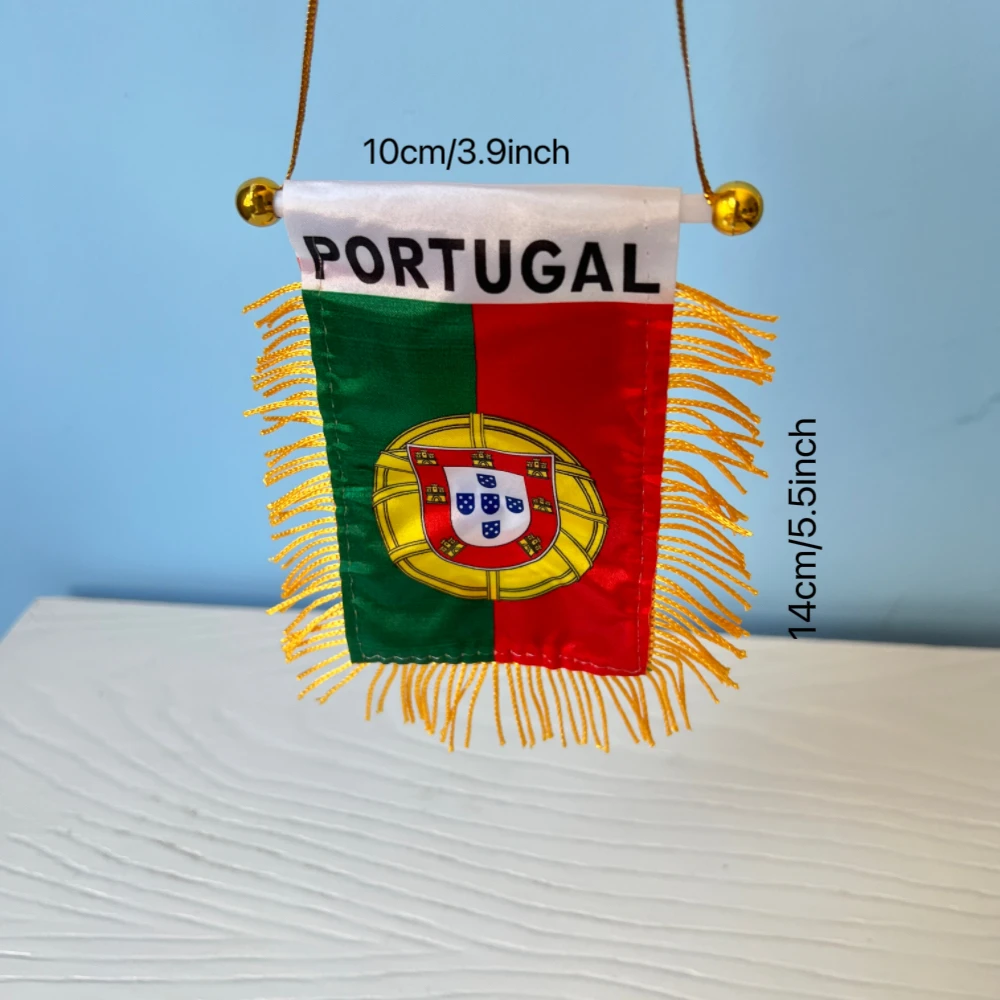 Banderín colgante portugal para decoración de ventana de coche, banderas, Mini banderín portugal, 10x14cm - imagen 2
