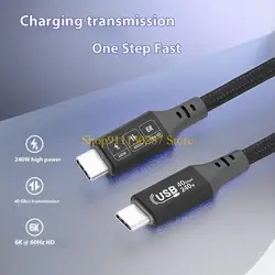 Cable J1HC USB4 para 3/4 240W carga rápida 40Gbps transferencia datos soporte vídeo 6K