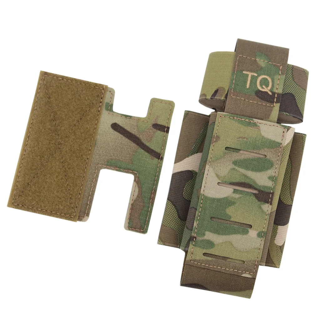 Bolsa de torniquete táctico, soporte TQ con panel de bucle de gancho extraíble para cinturón de sistema MOLLE, chaleco de caza de combate Airsoft - imagen 2