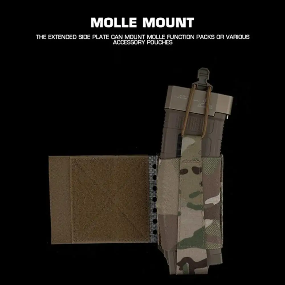 Portador de placa táctica, alas laterales, Molle Universal, colgante en el pecho, placa lateral extendida, accesorios para chaleco - imagen 4