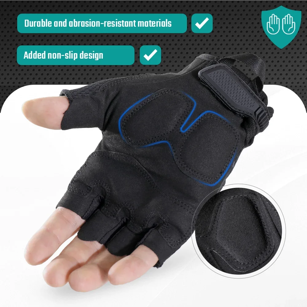 Guantes tácticos de medio dedo para deportes al aire libre, ciclismo, senderismo, Camping, escalada, caza, Paintball, trabajo de combate, equipo antideslizante para bicicleta - imagen 4