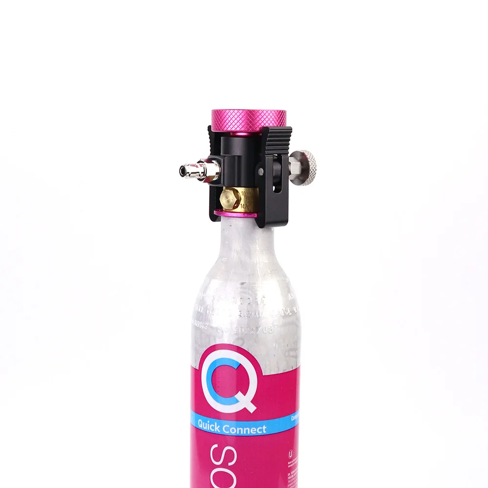 Adaptador de recarga de cilindro de CO2 de conexión rápida SODA Pink, adaptador de encendido/apagado con purga, calibre, enchufe rápido y DIN477 - imagen 2