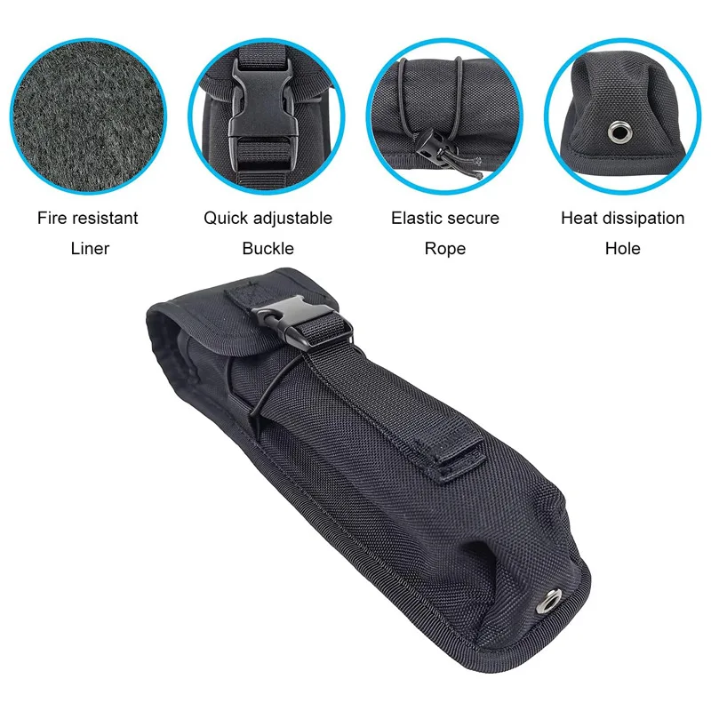 Bolsa de almacenamiento de silenciador térmico táctico, accesorio de tiro duradero y resistente al calor, almacenamiento seguro de silenciador, adecuado para 5-7 pulgadas - imagen 4