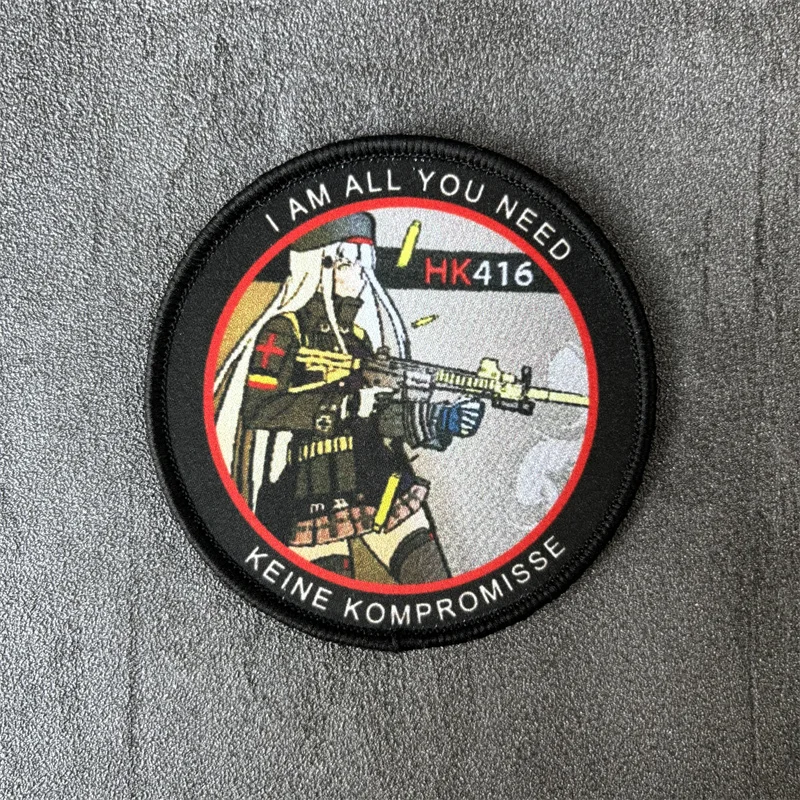 Parche de Anime para chica, brazalete estampado, insignia de moral táctica, gancho, parches militares, accesorios para mochila, pegatinas para ropa - imagen 3