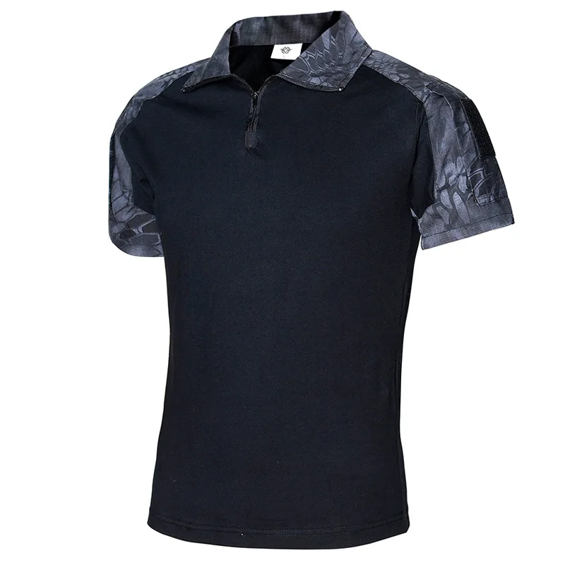 Traje de rana para hombre, Polo de manga corta transpirable de verano, Top deportivo de secado rápido de camuflaje, camisa de entrenamiento táctico militar - imagen 5